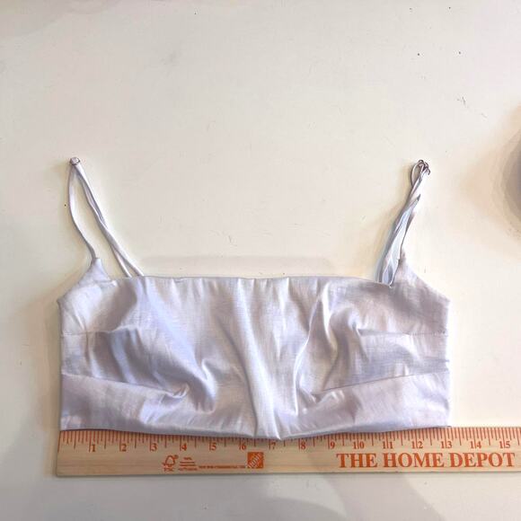 Revolve Nookie Reese White Crop Tank Top Bow Detail Back Sz M NWT - Picture 7 of 12